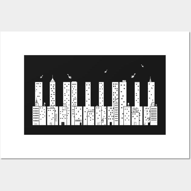 Piano Skyline Wall Art by boostr29